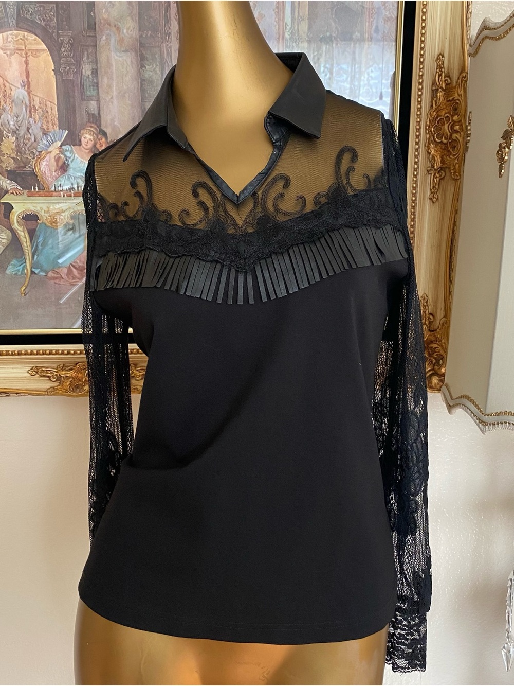 YGYS Lace Fringe Trim Top